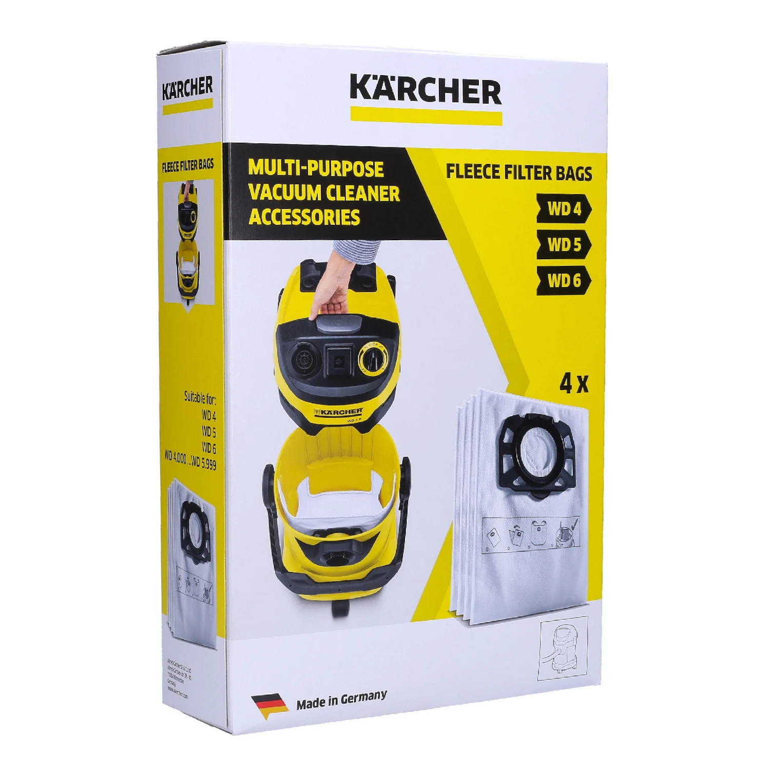 Karcher 4-dijelni set flis filter vrećica za usisivač WD 4, 5 i 6 -  masineialati.ba - Profesionalni i hobi alati i mašine